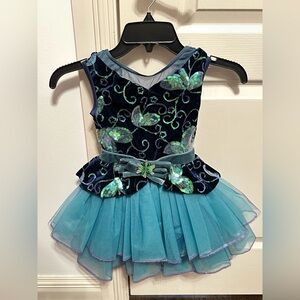 Weissman Teal and Navy Sequin Dance Outfit